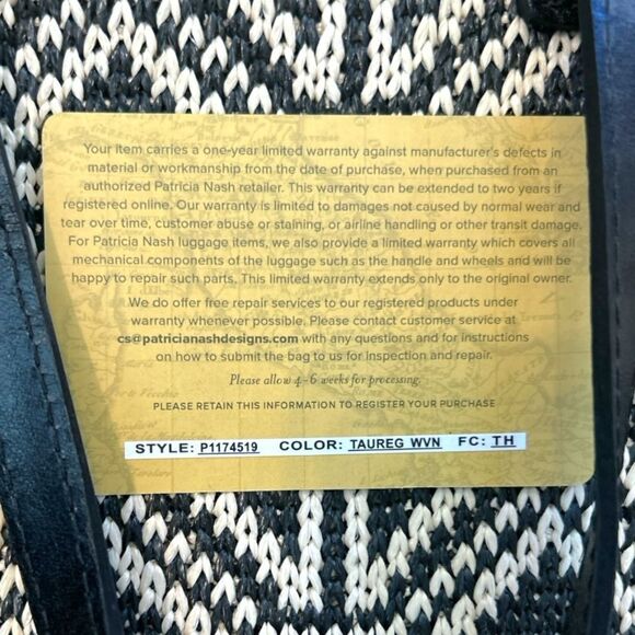 Patricia Nash Black‎ & Tan Tuareg Woven Ava Medium Leather Crossbody Tote - Picture 12 of 12